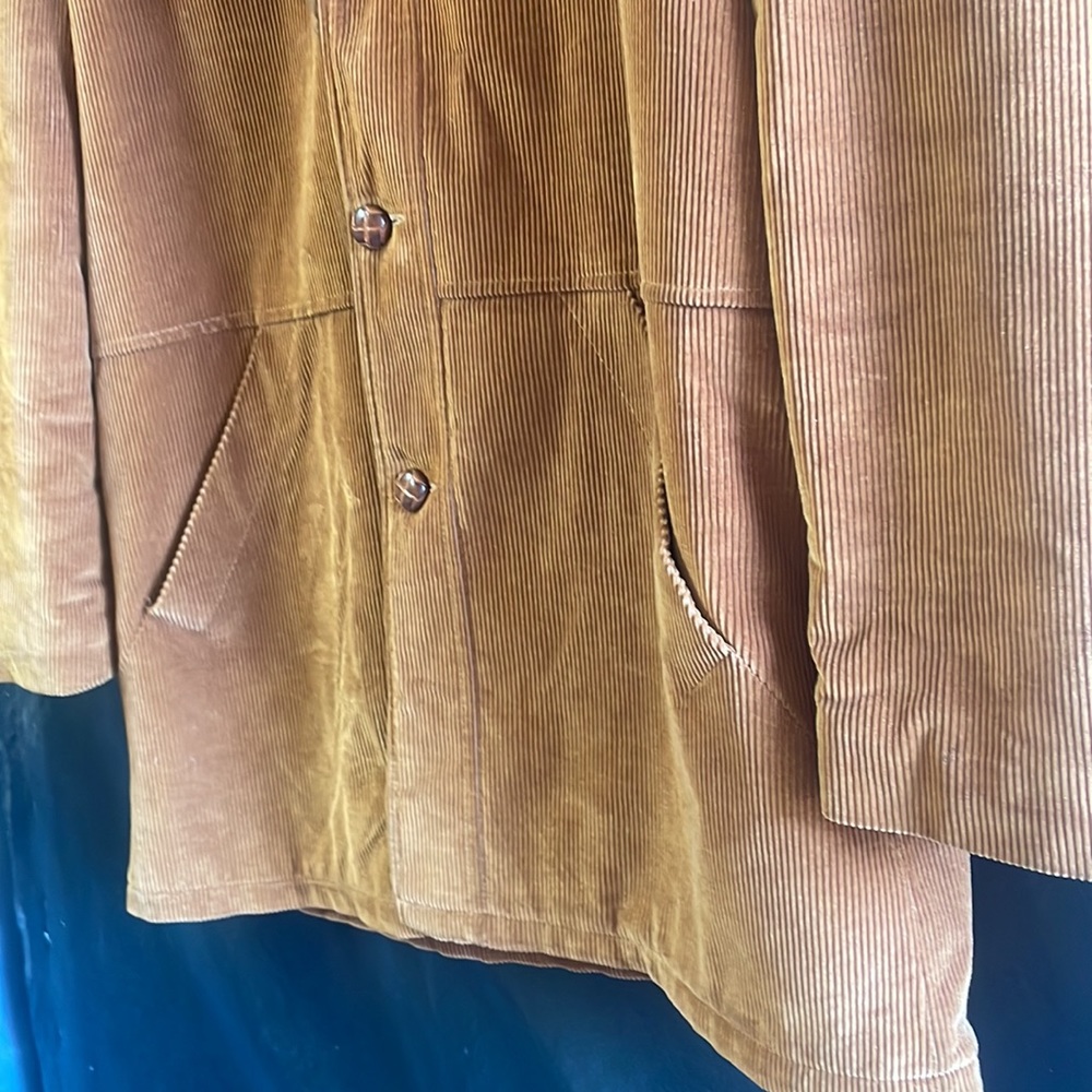Corduroy Puffer Coat with Faux Fur Collar - Brown - Picture 6 of 12